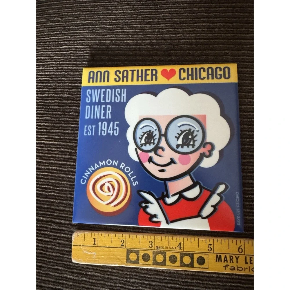 Ann Sather‎ Chicago Swedish Diner Trivet/Coaster Art By David Lee Csicsko 6x6